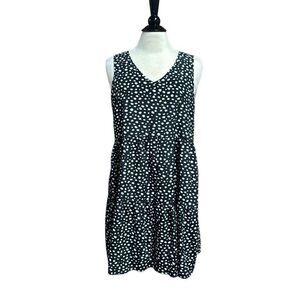 P.S. Love Women’s Black & White Tiered Sleeveless Dress  Size Medium